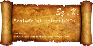 Szalmási Krisztián névjegykártya